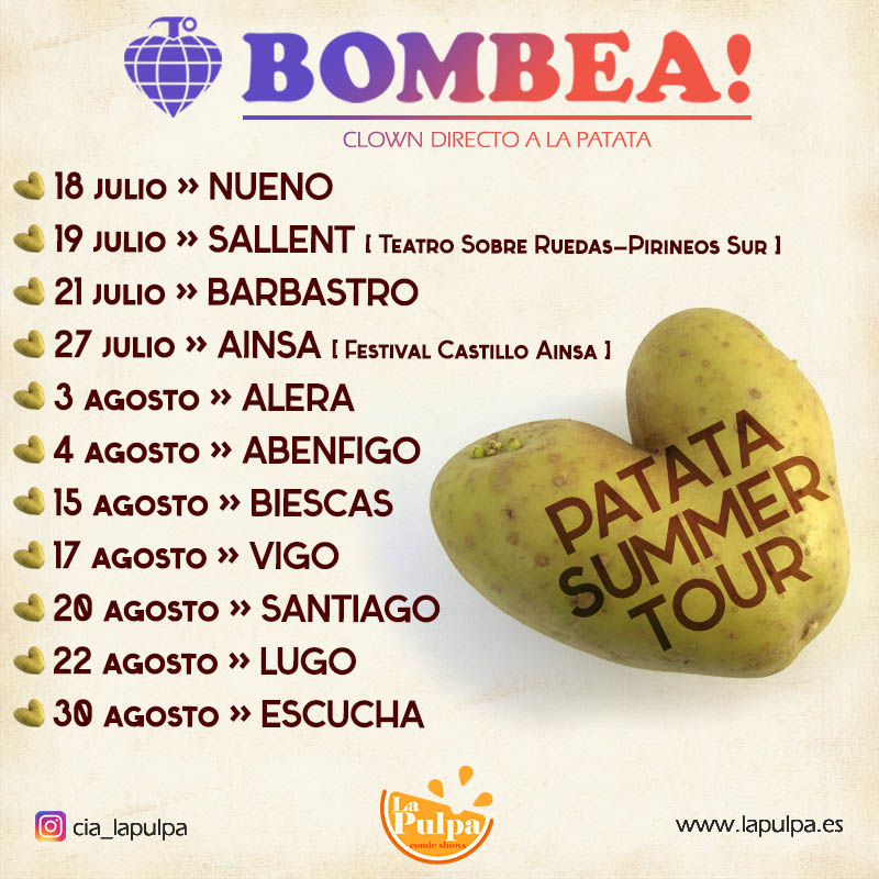 Cartel de las actuaciones de Bombea! del verano 2024